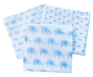 Blümchen Mullwindeln Bio-Baumwolle 70x70cm (3er Pack) bedruckt