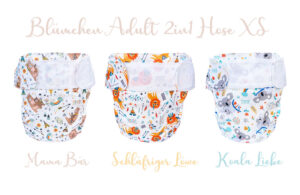 Blümchen Jugend/ Erwachsenen 2in1 Inkontinenzhose (ohne Saugeinlage) (Klett) Nur in Gr.XS